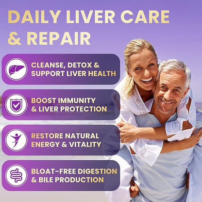 28-in-1 Liver Cleanse Detox & Repair - 1500mg Liver Health Support with Milk Thistle, Dandelion Root, Artichoke Extract, and 20+ Herbal Liver Support Supplements - Made in USA - 60 Capsules