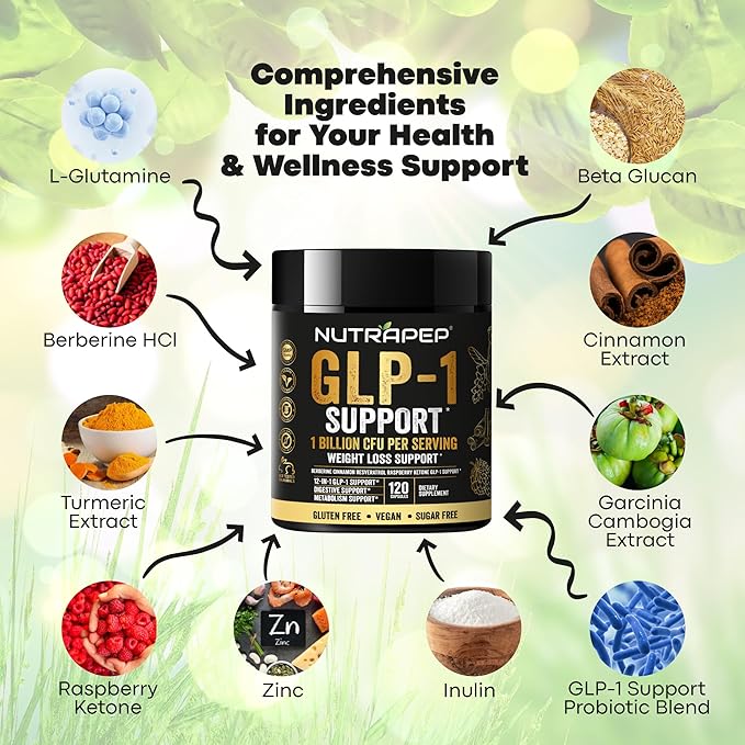 GLP-1 Support Probiotic Weight Loss Supplement - Glp1 Support with Berberine for Fat Burn