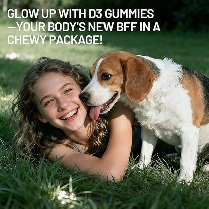 Vitamin D3 Gummies - 120 Gummies, 2000 IU Vitamin D3 per Gummy, Sugar Free, Boost Bones, Mood & Immune System Function, Third Party Tested, Yummy Peach Flavor, Vegan & Gluten Free, 120 Servings