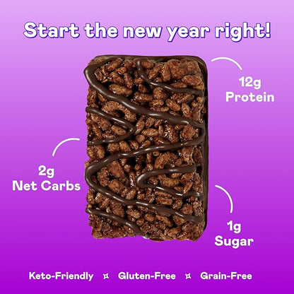 Magic Spoon Treats - 8 High Protein Bars, Double Chocolate - High Protein Gluten Free Snack - Sugar Free & Gluten Free Protein Cereal Bar - Low Carb & Keto Friendly - Healthy Snacks for Adults