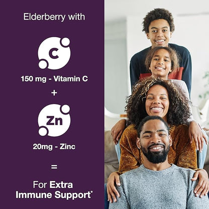 Elderberry Vitamin C and Zinc Capsules for Adults | 360 Count with Quercetin & Vitamin D3 | 6-in-1 Immune Support Supplement Pills | Sambucus Black Elderberry Natural Immunity Vitamins | Made in USA