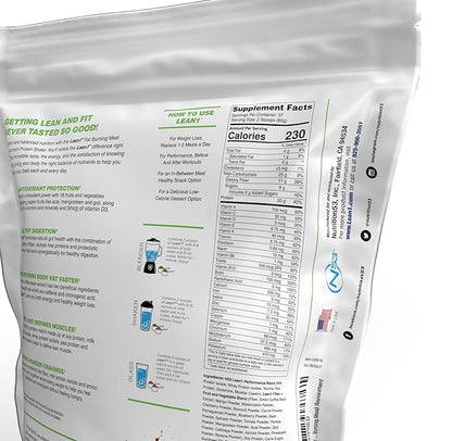 Lean1 Chocolate, Meal Replacement Protein Shake, 37 Servings in a 5lb Bag