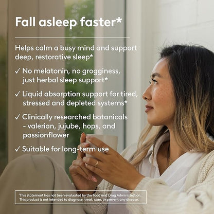Calm & Sleep Syrup Supplement, Naturally Reduce Stress and Improve Sleep with Valerian Root, Hops Flower Extract, and Passionflower - 6.7oz