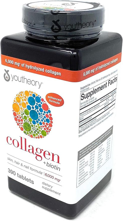 youtheory Collagen Plus Biotin, 390 Tablets (5 Pack)