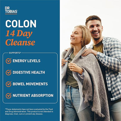 Dr. Tobias Colon Cleanse - Constipation Relief & Gut Health Support for Women & Men | 14 Day Colon Cleanser for a Gentle Colon Detox & Gut Flush - 28 Capsules (1-2 Daily)