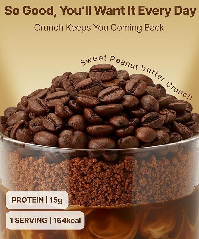 Coffee Protein Shake, 16g Protein & High Fiber, Low Sugar, Keto-Friendly Meal Replacement powder with Korean Cookie Crumble (Soboro) (7 Packs, 1.41 oz Each)