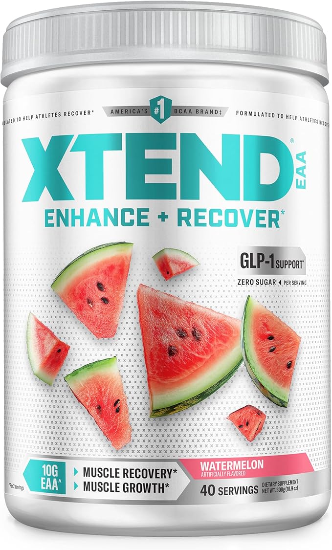 Scivation XTEND EAA + BCAA Powder | Muscle Recovery & Lean Muscle Growth | 9 Essential Amino Acids for Intra Workout or Post Workout Recovery | 10g EAAs Per 2 Servings | Watermelon 40 Servings