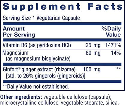 Life Extension Daily PMS Relief, Menstrual Comfort Supplement, PMS-Related Cramps, Lower Back discomfort, Mood, Ginger, Magnesium, B6, Gluten-Free, Non-GMO, 60 Capsules