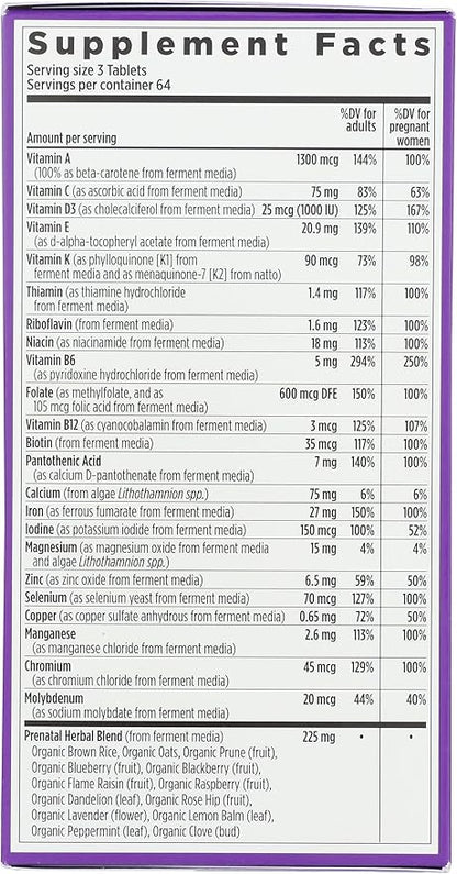 New Chapter Perfect Prenatal Vitamins, Organic Prenatal Vitamins, Non-GMO Ingredients for Healthy Baby & Mom - Folate (Methylfolate), Iron, Vitamin D3, Fermented with Whole Foods and Probiotic, 192 count