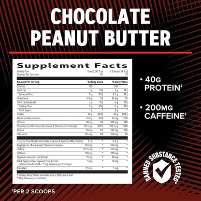 GNC AMP Wheybolic Ripped - Chocolate Peanut Butter (22 Servings)