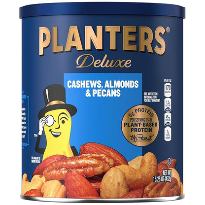 PLANTERS Select Cashews, Almonds & Pecans, 15.25 oz Resealable Container - Salted Nuts - Kosher