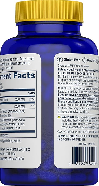 Renew Life Detox Cleanse More, Reduces Bloating and Restores Regularity, Overnight Constipation Relief, Soy, Dairy and gluten-free, 100 Capsules
