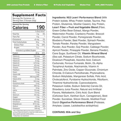Lean1 Meal Replacement Protein Shake, Strawberry Flavor, 44 Servings in 5 Pound Bag