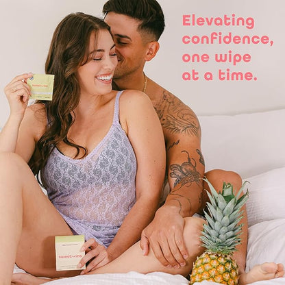 Sweetums Feminine Wipes For Women, Individually Wrapped - pH Balanced Flavored Intimate Wipes - Pack of 10 (Pina Colada)