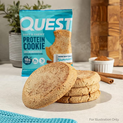 Quest Nutrition Snickerdoodle Protein Cookie, 15g Protein, 1g Sugar, 4g Net Carbs, Keto Friendly, High Protein, Low Carb; 12 Count