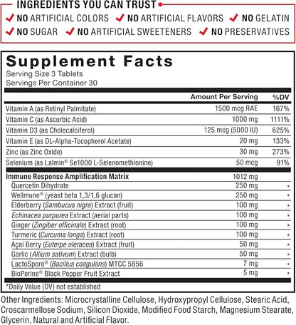 Force Factor Immunity, Immune Support Booster with Elderberry and 1000mg of Vitamin C, Plus Vitamin D, Zinc, Probiotics, Antioxidants, and Echinacea for Immune Health Defense, 90 Count (Pack of 2)