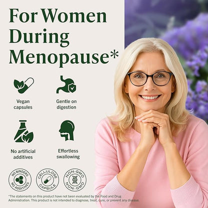 HERBAMAMA Vitex Berry Capsules – Natural Menopause Supplements* for Women – 1000mg Vitex Chasteberry Fruit per Serving for Menopause Support* – Vegan, Non-GMO – 50-Day Supply