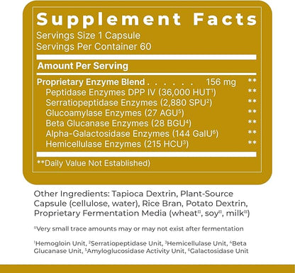 Premier Research Labs Digestase-SP - Enzymes for Digestion, Fermented Digestive Enzymes for Women & Men, Gut Health Support Pills with Peptidase, Hemicellulase - 60 Vegetarian Capsules