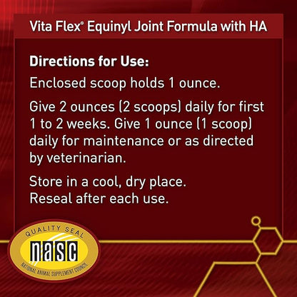 Vita Flex Pro Equinyl Formula with Hyaluronic Acid, Horse Joint Supplement, 3.75 Pounds, 60-Day Supply