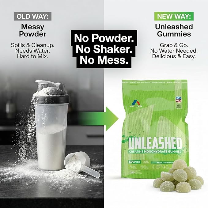 Creatine Monohydrate Gummies 5000mg – Sugar Free Creatine Gummies for Men & Women – 120 Creatine Chews (30 Servings) – Vegan Pre Workout Supplement for Muscle Strength, Energy & Recovery – Green Apple