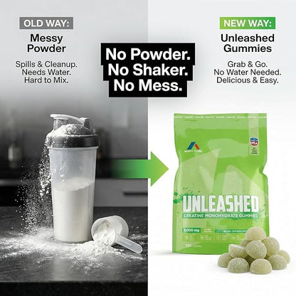 Creatine Monohydrate Gummies 5000mg – Sugar Free Creatine Gummies for Men & Women – 120 Creatine Chews (30 Servings) – Vegan Pre Workout Supplement for Muscle Strength, Energy & Recovery – Green Apple