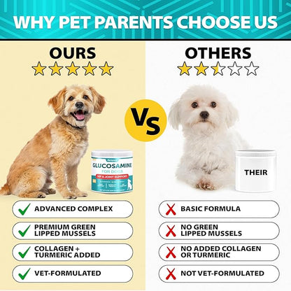 Glucosamine for Dogs - 30,000 mg per Pack - w/ Omega-3 Fish Oil, Chondroitin, MSM - Dog Glucosamine Chews - Hip and Joint Supplement for Mobility, Cartilage Health - Ideal for Senior Dogs - 120 Treats