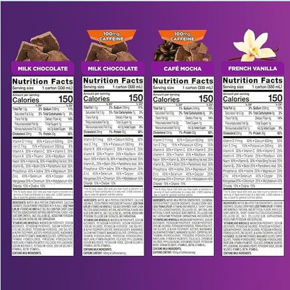 Ensure Max Protein Nutrition Shakes, Variety Pack, With 30g of Protein, 1g of Sugar, Nutrients to Support Immune System Health, High Protein Shake, 11 fl oz, Pack of 8, Liquid