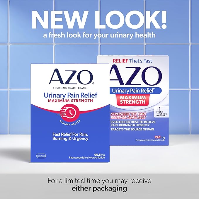 AZO Urinary Pain Relief Maximum Strength, Fast relief of UTI Pain, Burning & Urgency, Targets Source of Pain, #1 Most Trusted Brand, 24 Tablets