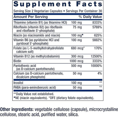 Life Extension BioActive Complete B-Complex, Heart, Brain and Nerve Support, Healthy Energy, Metabolism, Complete B Complex, 60 Vegetarian Capsules
