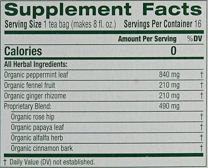 Traditional Medicinals Organic Belly Comfort Peppermint Herbal Tea, Promotes Healthy Digestion, (Pack of 3) - 16 Tea Bags