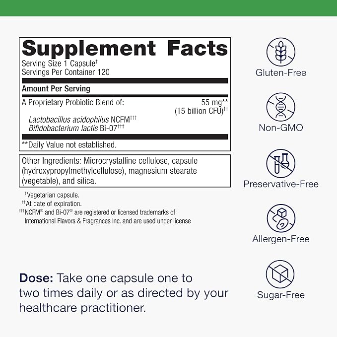 Metagenics UltraFlora Balance Probiotic - Shelf-Stable Daily Gut Health Supplement for Digestive & Immune Support* - Non-GMO & Gluten-Free - 120 Capsules