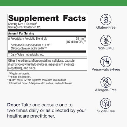 Metagenics UltraFlora Balance Probiotic - Shelf-Stable Daily Gut Health Supplement for Digestive & Immune Support* - Non-GMO & Gluten-Free - 120 Capsules