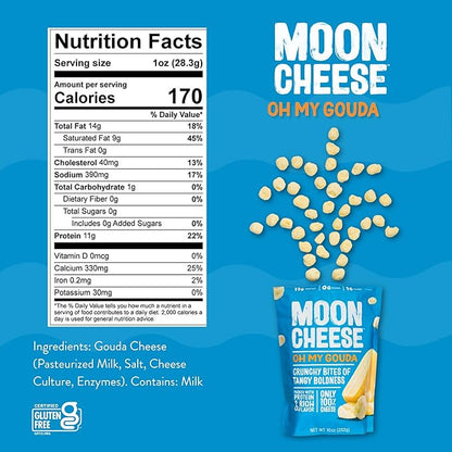 Moon Cheese Oh My Gouda Cheese Bites, 10 Ounce, 2-Pack, Crunchy, Packed With Protein & Calcium, Keto, Gluten Free