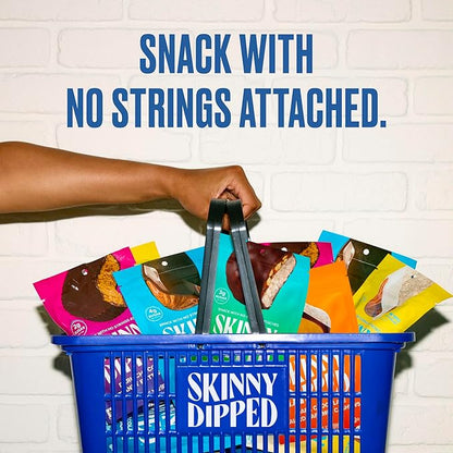 SkinnyDipped Lemon Bliss Almonds, Mini Snack Packs, Chocolate Covered Almonds, Low Sugar, Gluten Free, Healthy Snack, 24 Count
