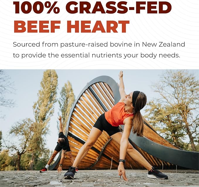Left Coast Performance Grass Fed Beef Heart and Liver Supplement – Pasture-Raised in New Zealand, No Fillers or Flow Agents – Natural CoQ10 & Iron Support - Beef Organ Supplement – 180 Capsules