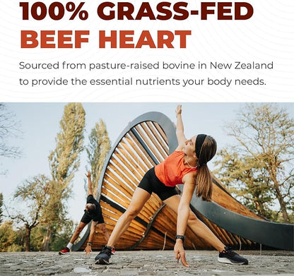 Left Coast Performance Grass Fed Beef Heart and Liver Supplement – Pasture-Raised in New Zealand, No Fillers or Flow Agents – Natural CoQ10 & Iron Support - Beef Organ Supplement – 180 Capsules