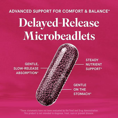 Menopause Vitamins Beadlets with Black Cohosh, Red Clover & More | Hot Flashes, Night Sweats & Mood Support | Menopause Supplements for Women with Dong Quai, Chaste Tree Berry & DIM | Non-GMO 30ct
