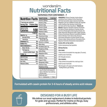 WonderSlim Meal Replacement Shake, Vanilla Cream, 15g Protein, 24 Vitamins & Minerals, Gluten Free (7ct)