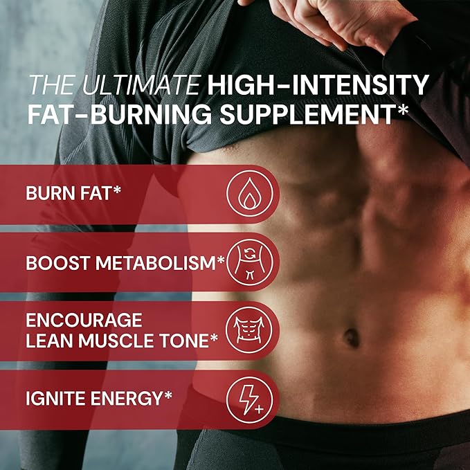 Novex Biotech ThermoDyne - Thermogenic Fat Burner for Men - Weight Loss Pills – Appetite Suppressant – Metabolism Booster for Men – Green Tea Extract - 200mg Caffeine - 120 Count