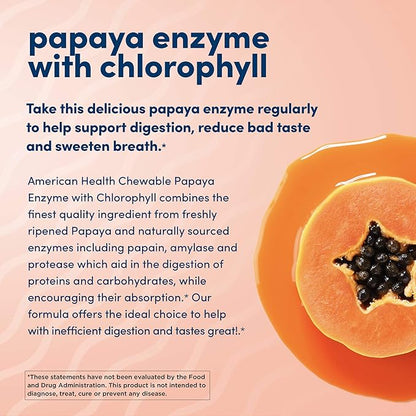 American Health, Papaya Enzyme with Chlorophyll, 250 Count