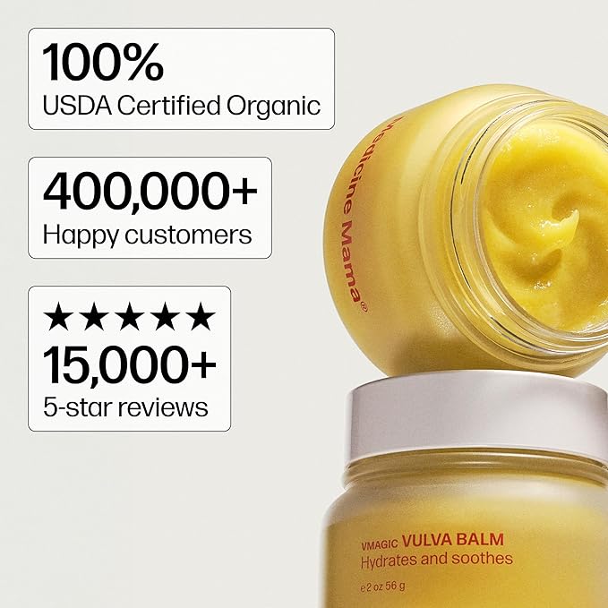 VMAGIC by Medicine Mama Organic Vulva Balm – Intimate Skin Care, Menopause Support – Relieves Feminine Dryness, Itching & Irritation – Hormone Free, Vaginal Moisturizer for Women – 6 Pack, 2 oz Each