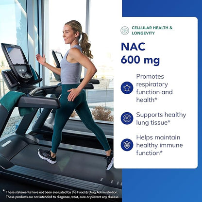 Pure Encapsulations NAC 600 mg - N-Acetyl Cysteine NAC Supplement for Lung Health & Immune Support, Liver Support & Antioxidants* - with Freeform N-Acetyl-L-Cysteine - 90 Capsules