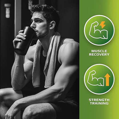 MFL Muscle Whey Protein l 28g of Protein l 8g BCAAs l Keto Friendly l Low Carbs l 2 lbs (Strawberry Cake)