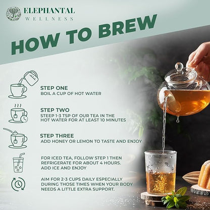 Elephantal Wellness Heart Herbal Tea – Herbal Loose Leaf Tea for Circulation & Cardiovascular Support with Hawthorn, Cinnamon, Ginger & Turmeric – Lightly Caffeinated Green Tea Blend, 2oz, 20 Servings
