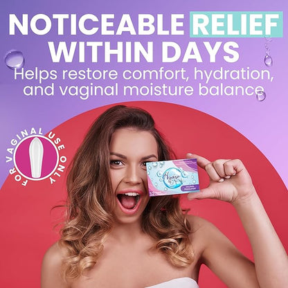 Hydro GYN Vaginal Moisturizer | Long Lasting for Vaginal Dryness & Irritation | Hyaluronic Acid & Vitamin E | Feminine Care Hormone Free | Pre and Post Menopausal | 12 Vaginal Suppositories