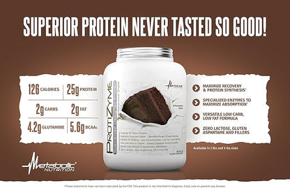 Metabolic Nutrition - Protizyme - Whey Protein Powder, High Protein, Low Carb, Low Fat with Digestive Enzymes, 24 Essential Vitamins and Minerals, Banana Creme, 2 Pound