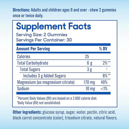 SlowMag Magnesium Citrate Gummies, 60 Count, Supports Muscle Health, Natural Berry Flavor, Recovery & Relaxation Pack of 2