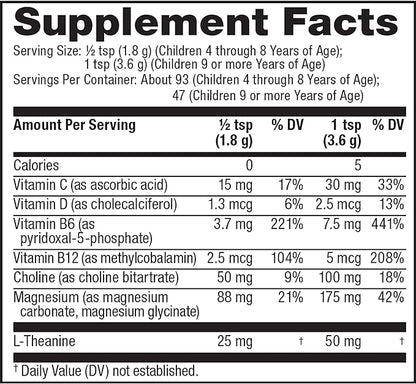 Natural Vitality Calm Mind, Magnesium Citrate + L-Theanine Powder, Supports a Healthy Response to Stress, Gluten Free & Vegetarian, Honey Chamomile, 12 oz.