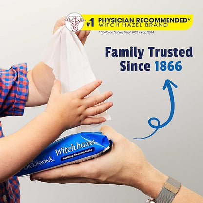 T.N. Dickinson's Witch Hazel Soothing MultiUse Cleansing Cloth, 4 Pack, 25 Cloths Per Pack,white