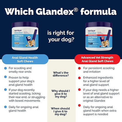 Vetnique Glandex Anal Gland Soft Chew Treats with Pumpkin for Dogs Digestive Enzymes, Probiotics Fiber Supplement for Dogs Boot The Scoot (Bacon Flavor Chews, 120 Count)